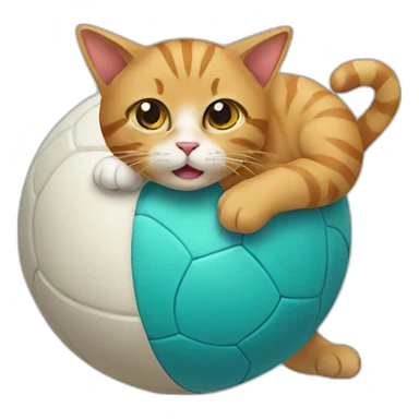 Cat and a ball sticker