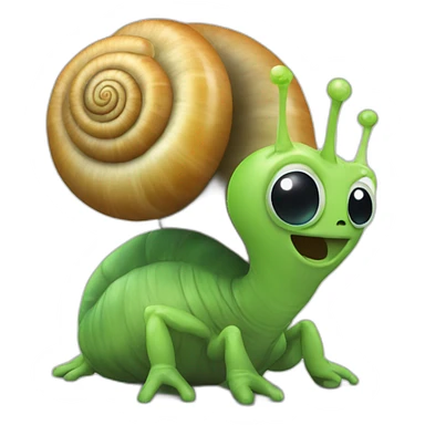 Alien sur un escargot sticker