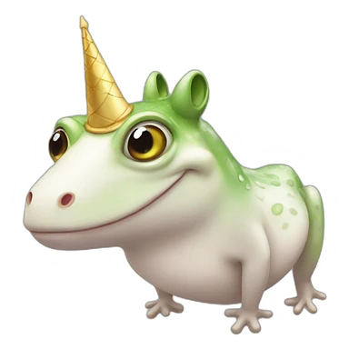 a frog with an unicorn sticker