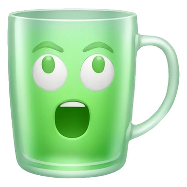 Light green transparent glass mug sticker