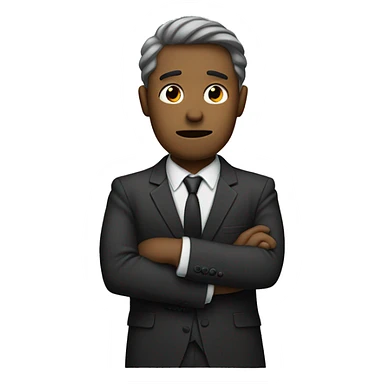 sad man in suit holding out his arms sticker