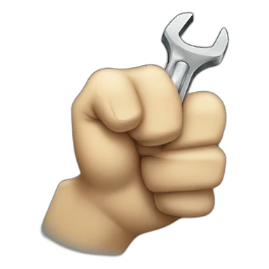 A fist holding a wrench sticker