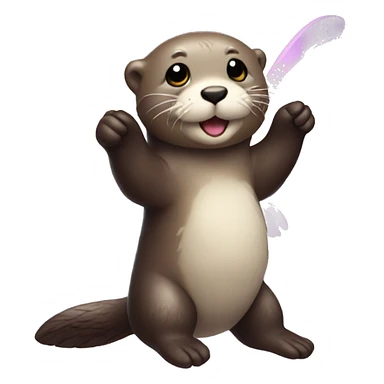 Sea otter with fairy wings  sticker