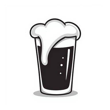 beer black doodle sticker