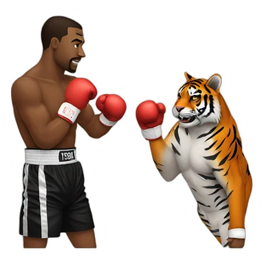 Tyson boxing with a tiger sticker
