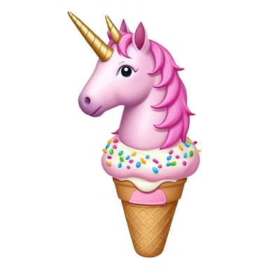 An ice cream with a pink unicorn  sticker