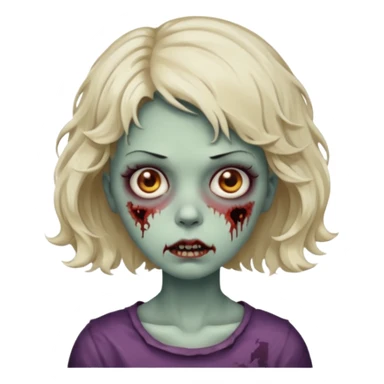 Uma menina zombie com um cabelo ondulado curto, com a franja pro lado sticker