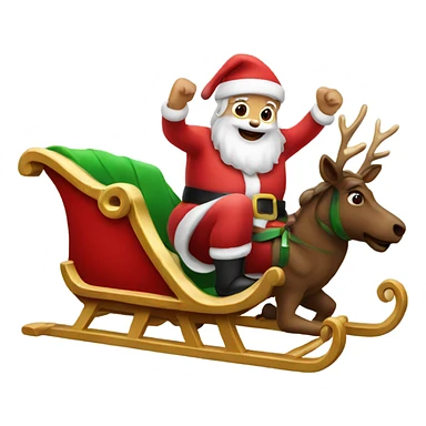 Santa on a sleigh sticker