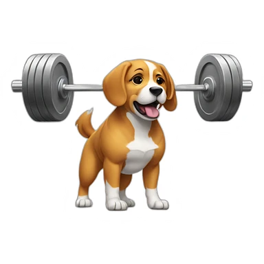 A weightlifting dog sticker