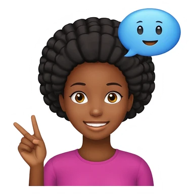 black girl loading speech bubble sticker