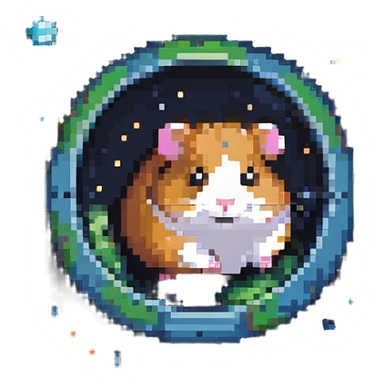 hamster floating in space sticker