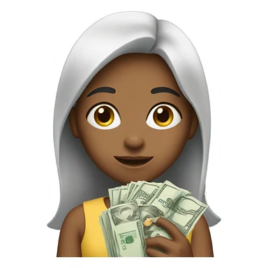 A girl with money  sticker