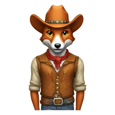 cowboy clown fox sticker