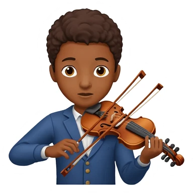 black boy playing violin sticker