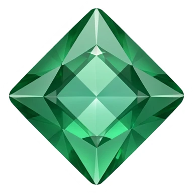 GREEN emerald, diamond gem shape, realistic sticker