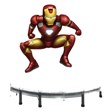 Iron man on a trampoline sticker