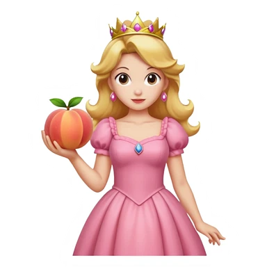 princess peach mixed with a peach sticker