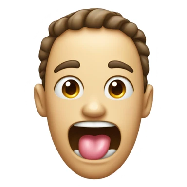 emoji tongue out drooling and eyes out sticker