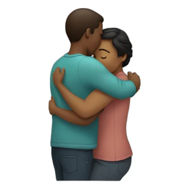 Two poeple hugging sticker