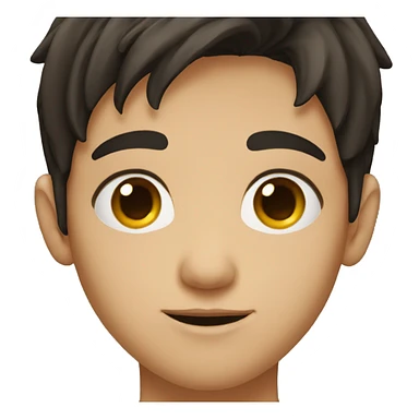 young dark-haired boy in hiding brown eyes sticker