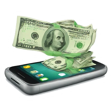 smartphone with money sticker