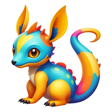 colorful vibrant Fakémon-creature with random markings sticker