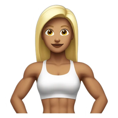 Gymgirl white shape with muscles sticker