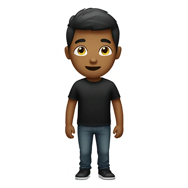 boy in black shirt with no print holding phone  sticker