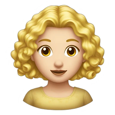 Une jeune fille aux cheveux bouclés blond vénitien sticker