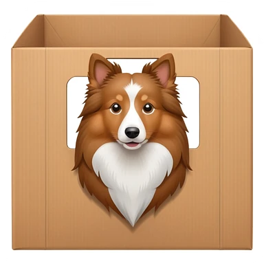 Shetland sheepdog in a box sticker