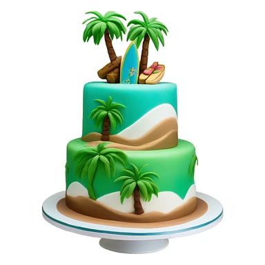 3 year anniversary cake with palm trees sticker