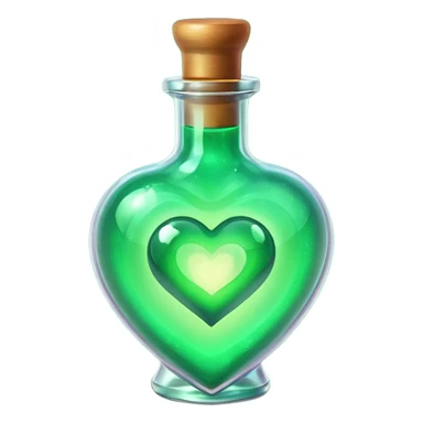 magic potion heart green color sticker