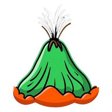 onion volcano erupting steam sticker