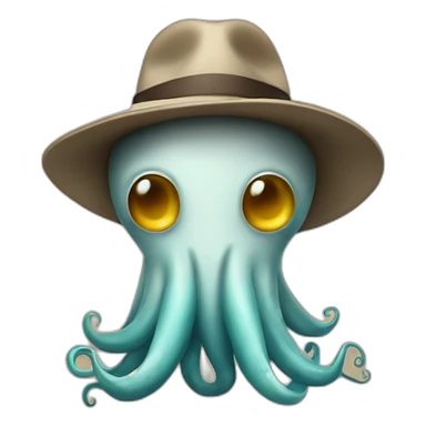 Squid wearing a fedora sticker
