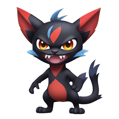 Edgy Cute Cool Kawaii Litten-Noivern-Zoroark-Torracat-Noibat-Pokémon Full Body sticker