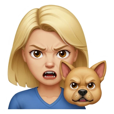 angry blonde women and dog sticker
