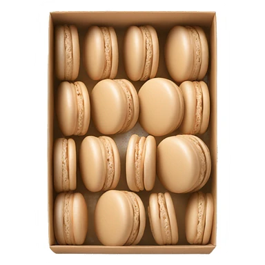 Beige asthetic macarons in a Box sticker