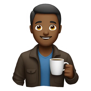 man with coffee in hand sticker