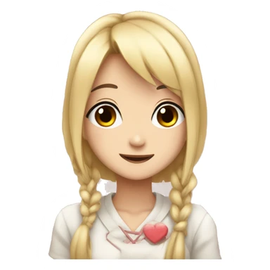 Anime girl in love sticker