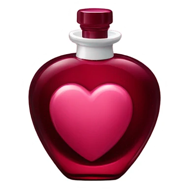 Burgundy perfume heart shaped  sticker