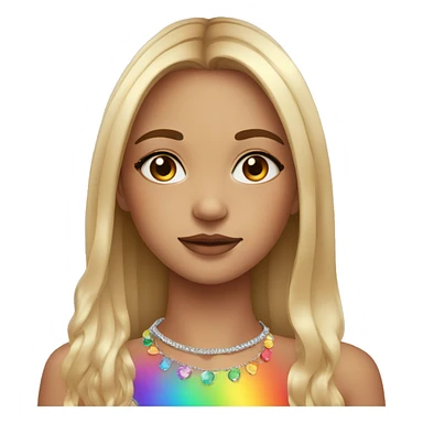 Girl with rainbow colour everything and hazel eyes freckles and silver jewellery  sticker