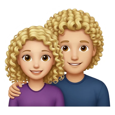 Fille cheveux boucler homme blond cuny sticker