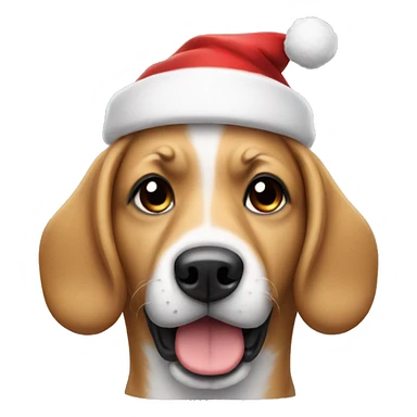 Dog wearing a Santa hat sticker