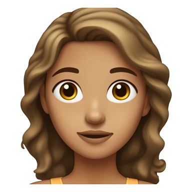 a girl with brown slightly wavy hair, hazel eyes, and tan skin  sticker