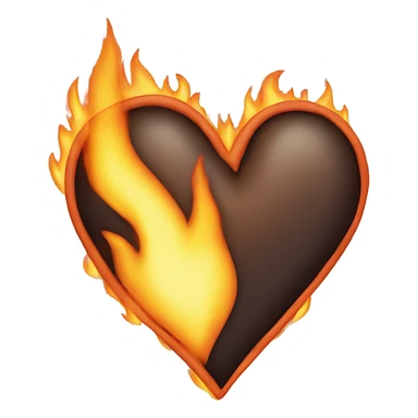 Heart on fire sticker