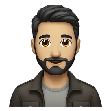 photographer, short hair, dark hair, slight beard sticker