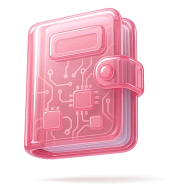 a pink diary, glossy circuit style sticker
