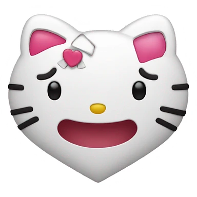hello kitty themed heart sticker