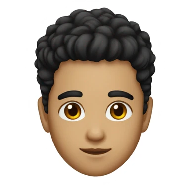 mid fade, brown eyes, black hair sticker