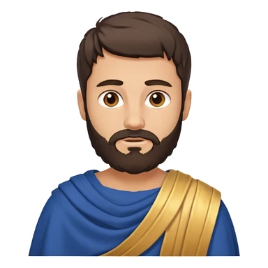 white ancient greek young man with beard sticker
